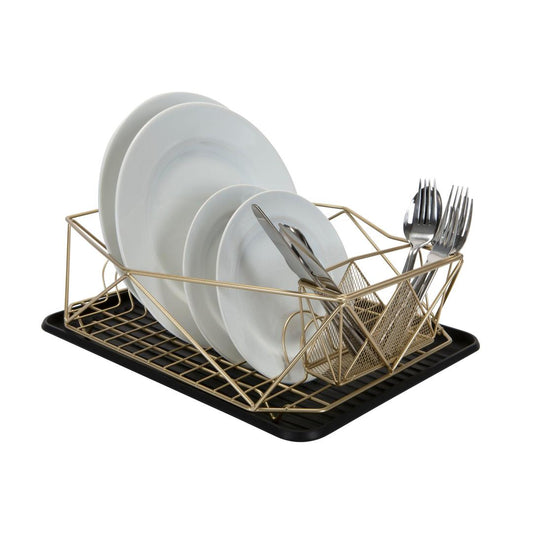 Kitchen Details Geode Dish Rack in Satin Gold