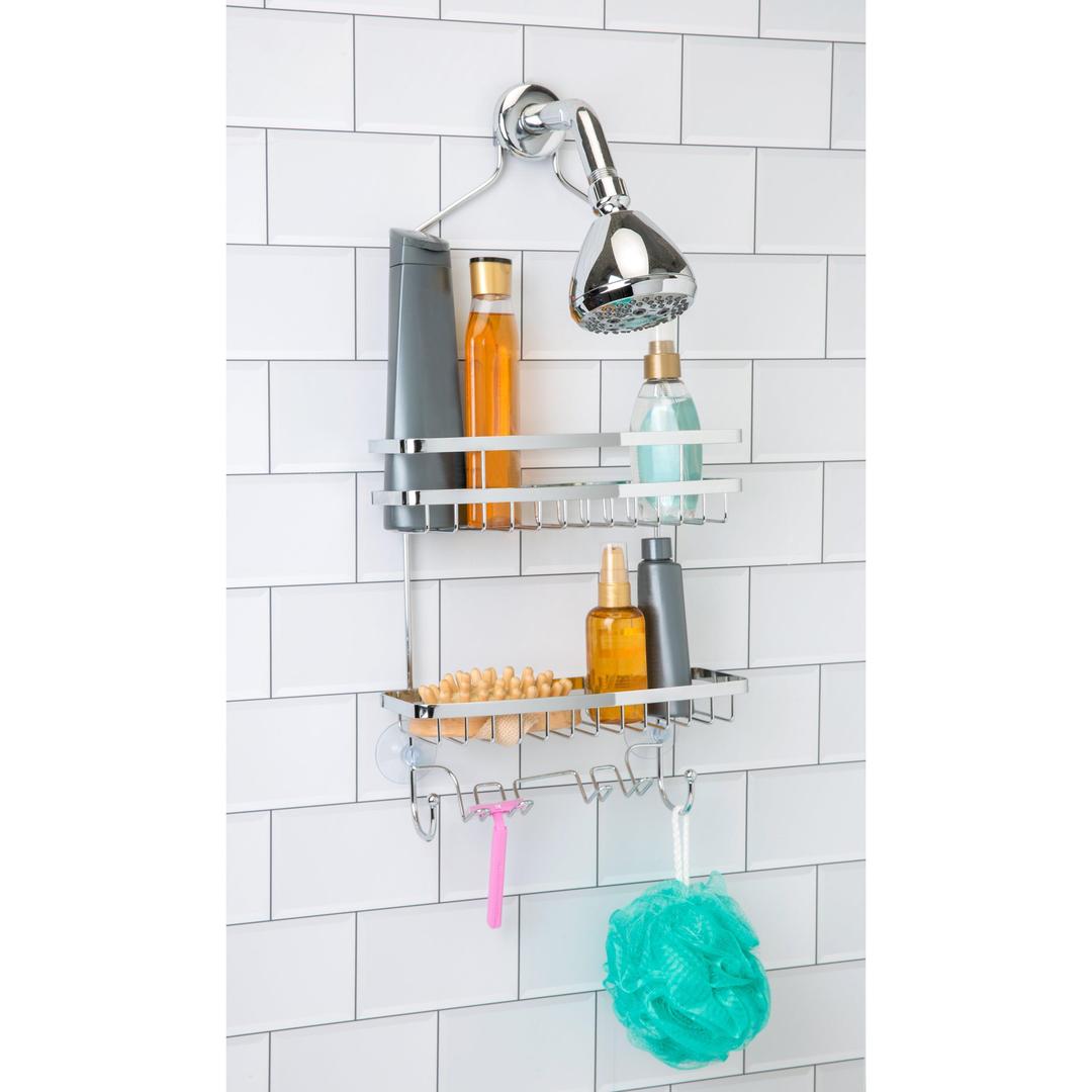 Bath Bliss Holland Shower Caddy in Chrome - 10.25"x 22.4"x 4.3"