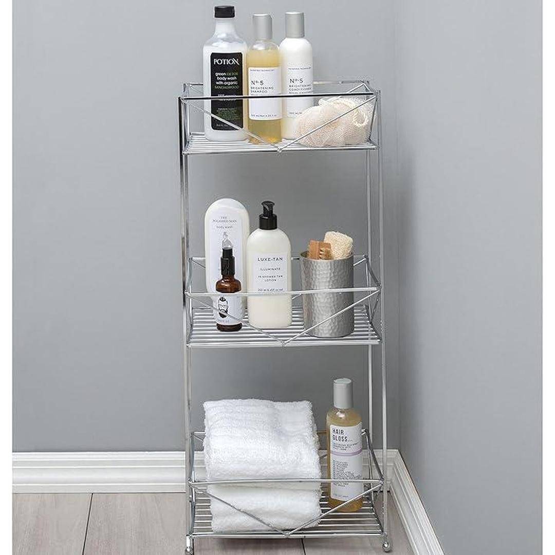 Bath Bliss Geode 3 Tier Spa Tower in Chrome Towel Stand