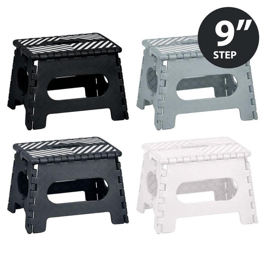 23660-FOLD STEP STOOL STRIPE 9INCH ASST.