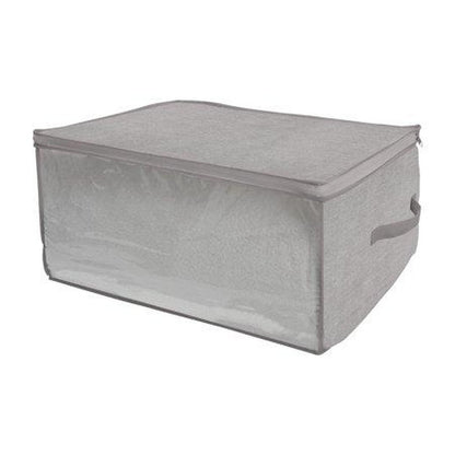 Gray Plastic Storage Bag with Durable Handles and See-Through Window