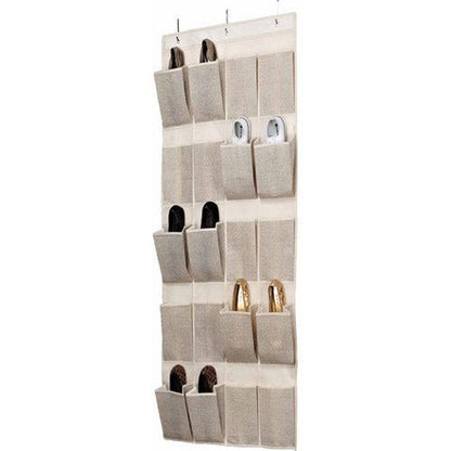 Simplify 20-Pocket 10 Pair Shoe Organizer in Faux Jute | Nonwoven