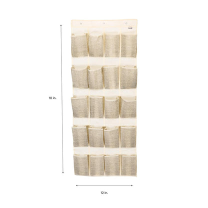 Simplify 20-Pocket 10 Pair Shoe Organizer in Faux Jute | Nonwoven