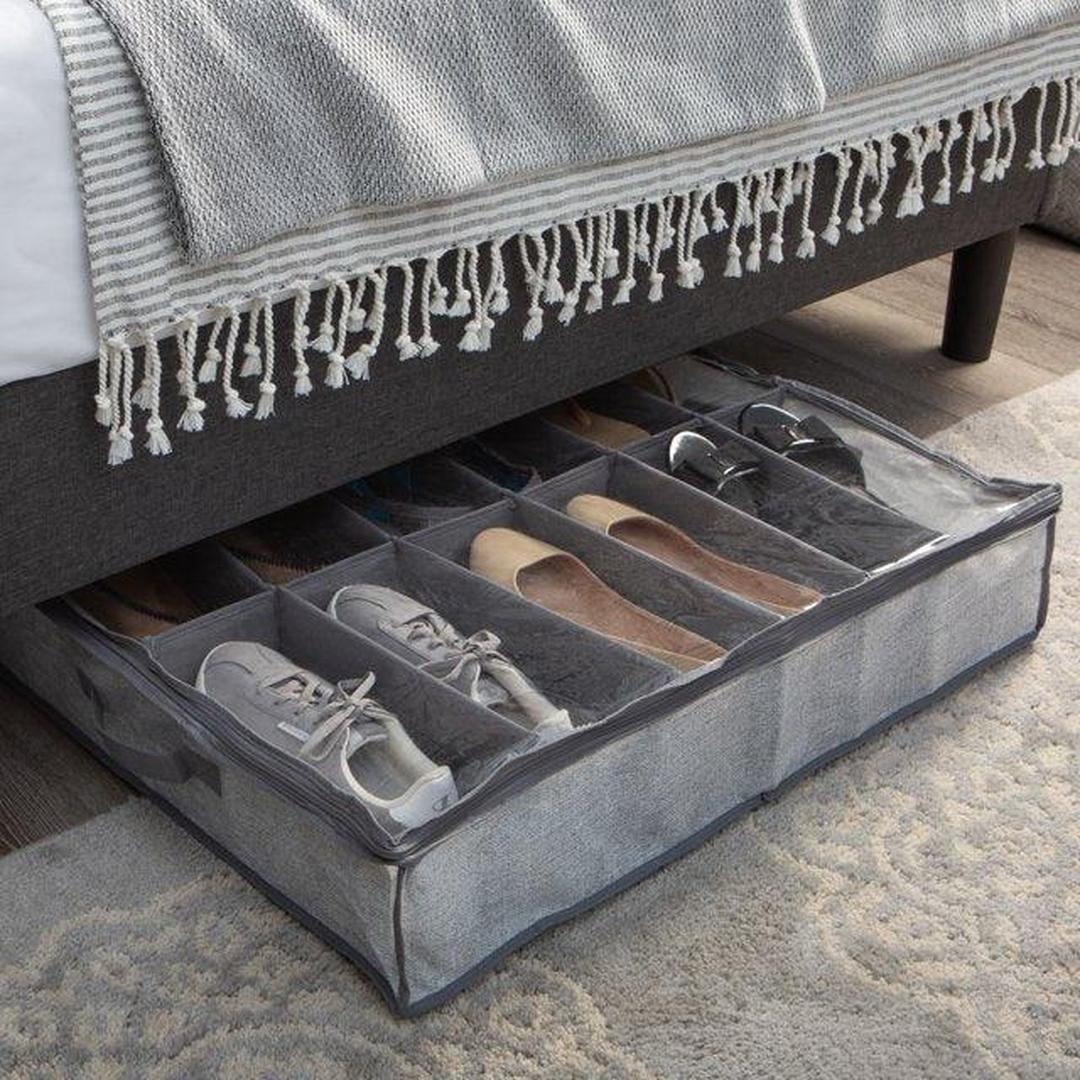 Simplify Under the Bed Shoe Storage Box (12 Pairs) - Heather Gray