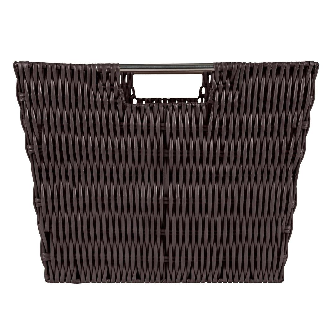 Simplify Medium Rattan Storage Tote Basket in Chocolate