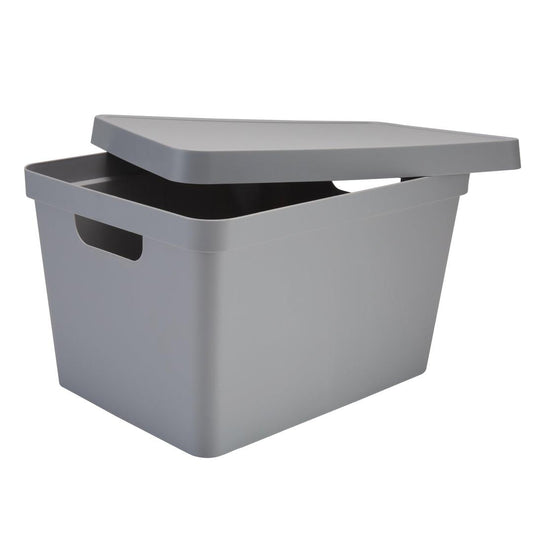 Simplify Large Vinto Storage Box with Lid in Grey