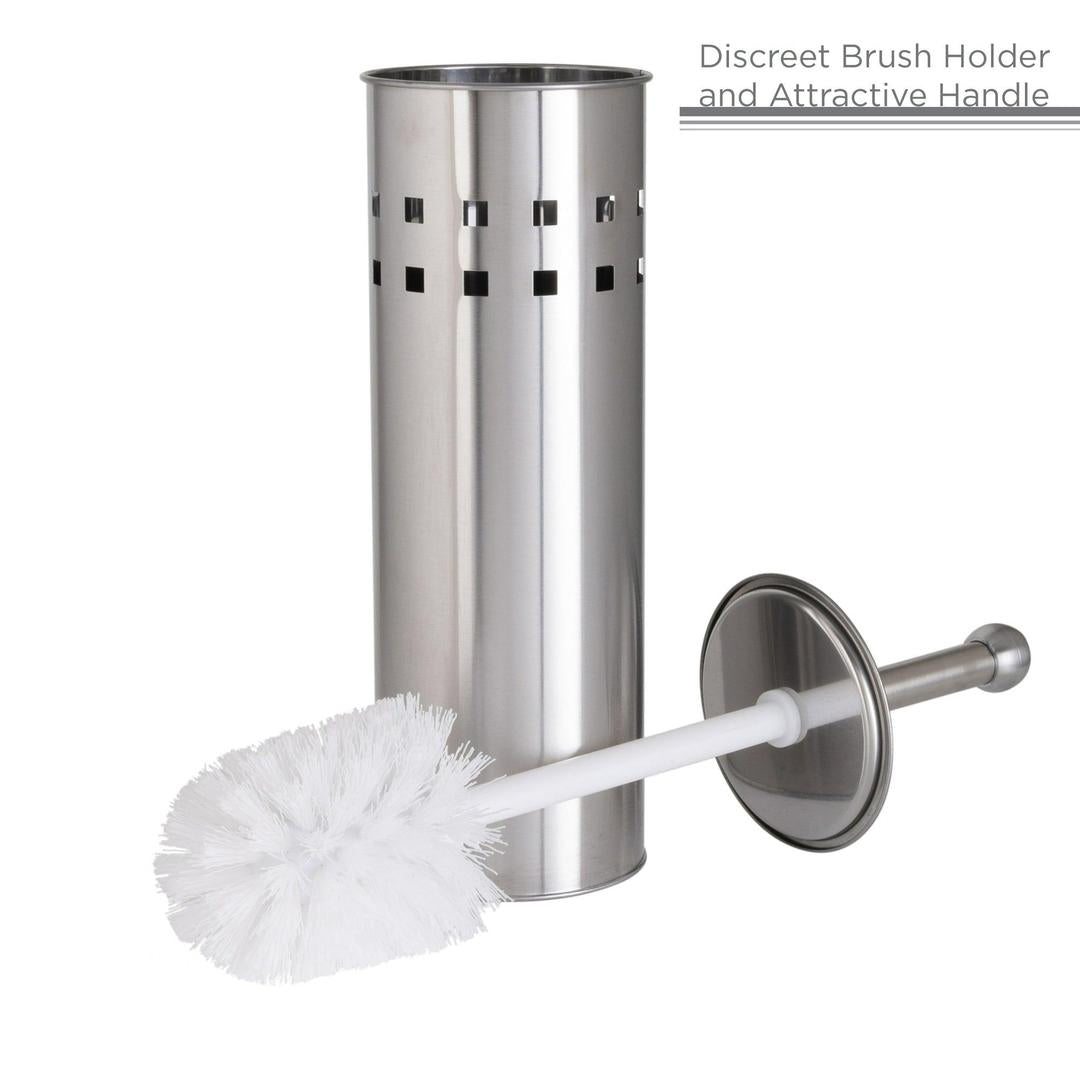 Bath Bliss Stainless Steel Toilet Brush with Air Vents