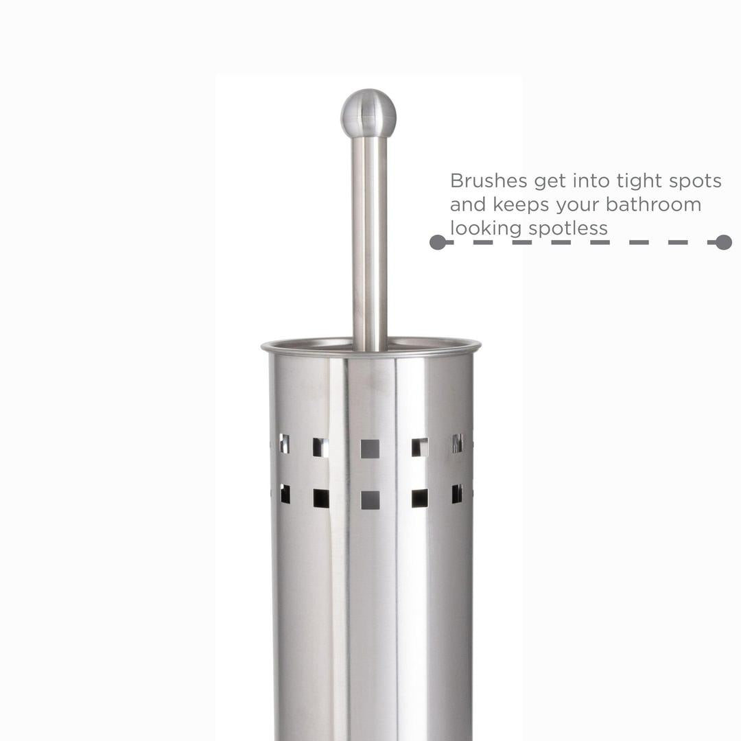 Bath Bliss Stainless Steel Toilet Brush with Air Vents