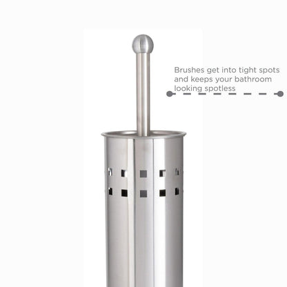 Bath Bliss Stainless Steel Toilet Brush with Air Vents