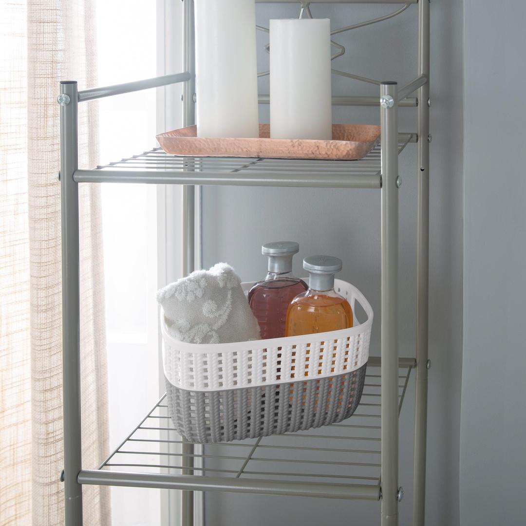 Simplify Small 2-Tone Decorative Storage Basket - Grey 