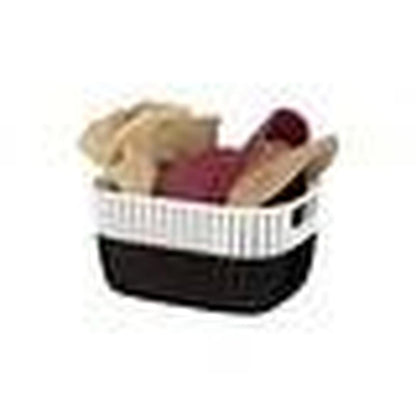 Simplify 2-Tone Decorative Medium Storage Basket in Black - 11"x 9"x 6"