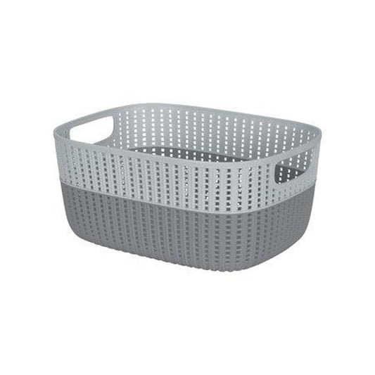 Simplify Large 2-Tone Decorative Storage Basket - Grey