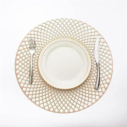 Round Mat Placemat Home Dinner Table - Gold