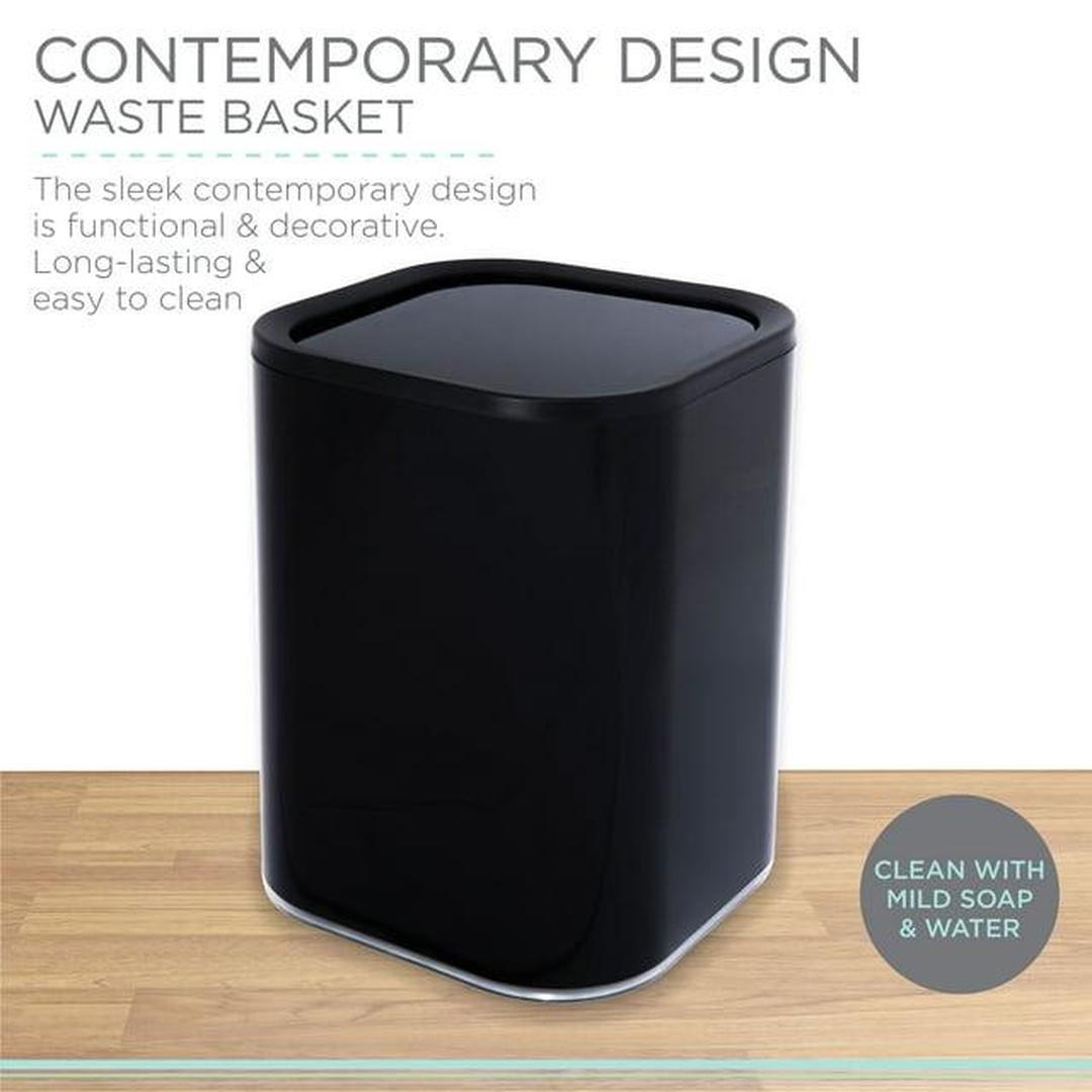 Bath Bliss 8L Acrylic Waste Bin - Black