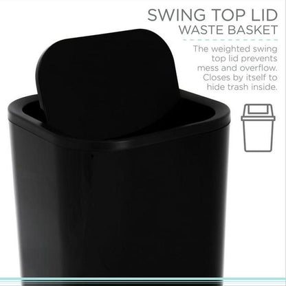 Bath Bliss 8L Acrylic Waste Bin - Black