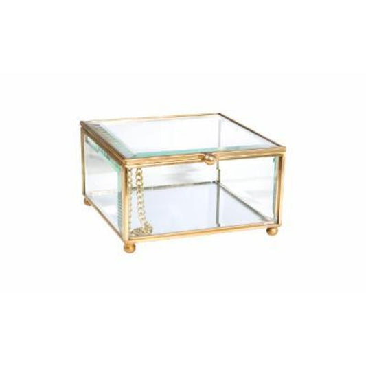 Home Details Vintage Mirrored Bottom Keepsake Box in Gold