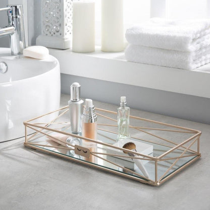 Home Details 14" Rose Gold Gorgeous Vanity Tray