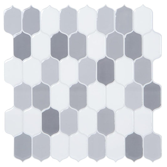 Simplify Peel & Stick Epoxide Wall Tile 4 Pack | Oval Tears | Grey