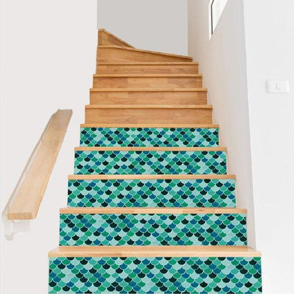 Simplify Peel & Stick Wall Tile 4 Pack in Scallop Greens Epoxy