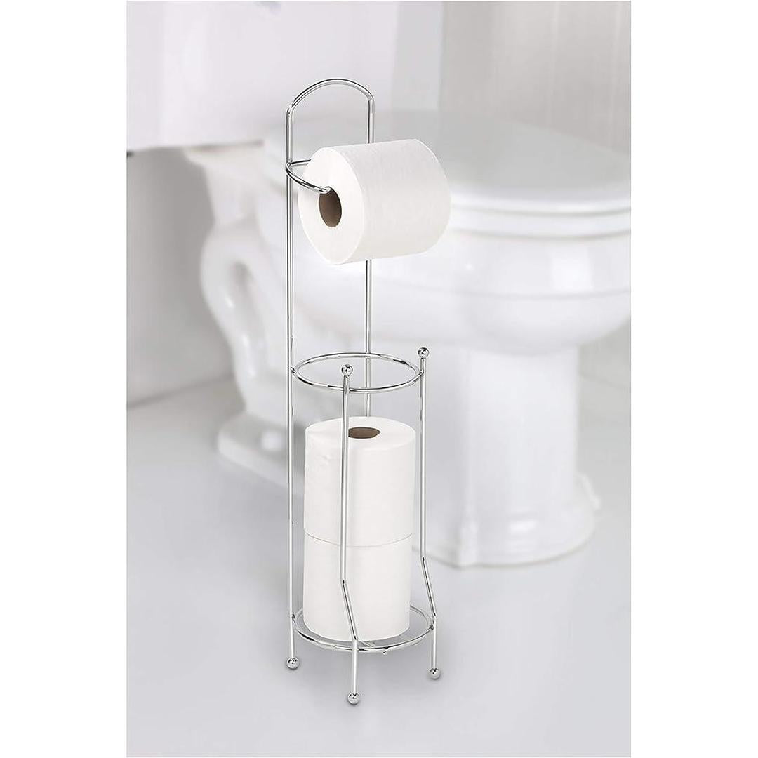 Bath Bliss Toilet Paper Holder and Dispenser in Chrome, Grey