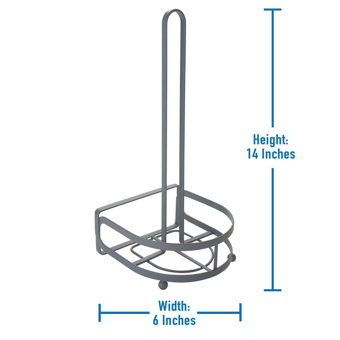 Kitchen Details Industrial Collection Paper Towel Holder, Grey Powder Coating