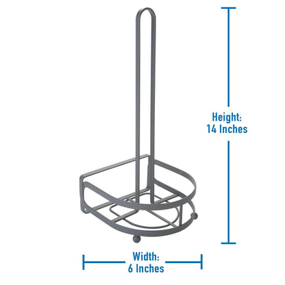 Kitchen Details Industrial Collection Paper Towel Holder, Grey Powder Coating