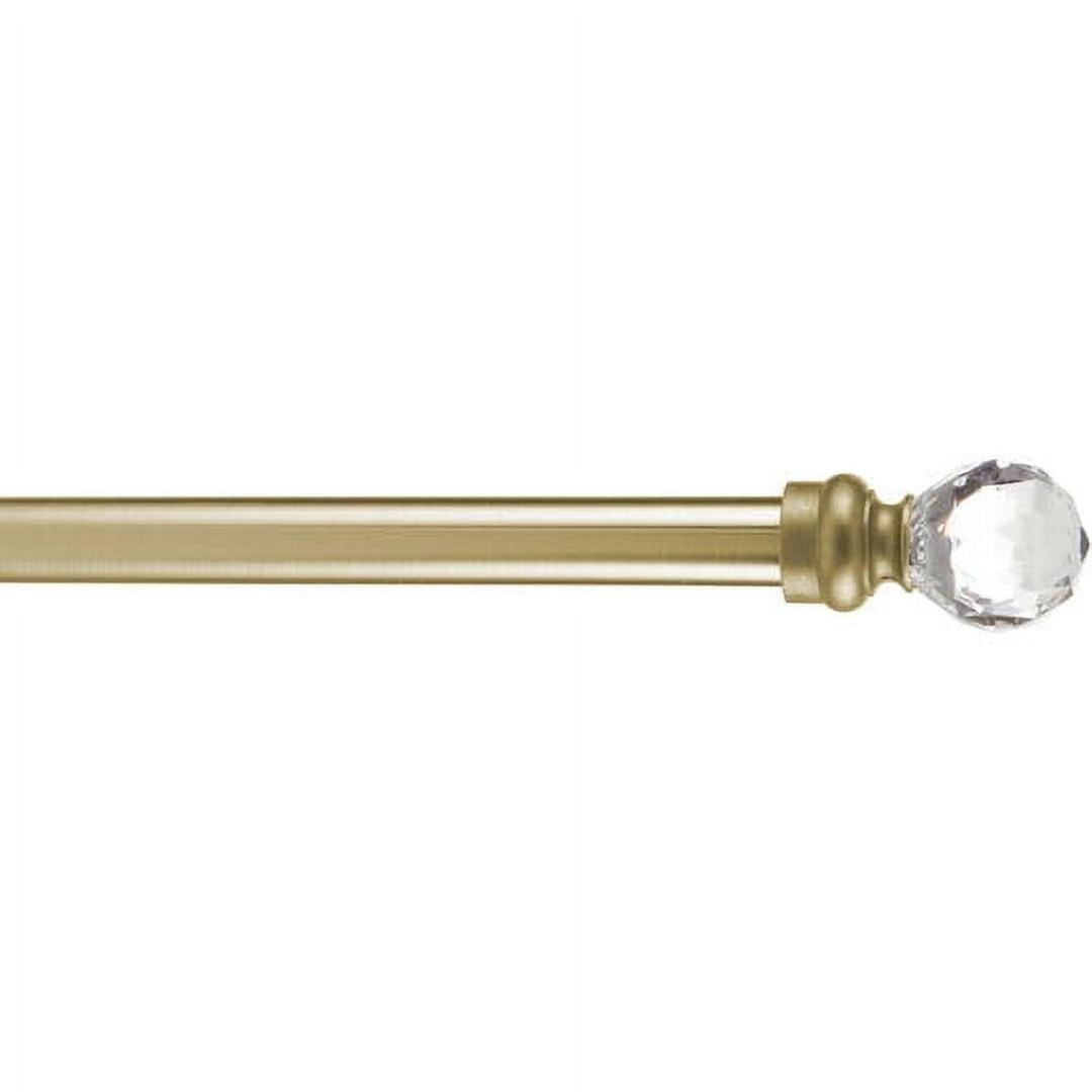 Home Details Crystal Ball Expandable Curtain Rod 24"- 48", Antique Brass