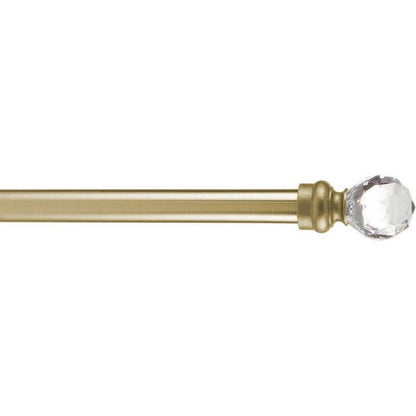 Home Details Crystal Ball Expandable Curtain Rod 24"- 48", Antique Brass