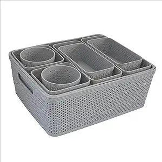 Simplify 10 Piece Organizing Set | Multiple Size Bins | Storage Baskets | Grey