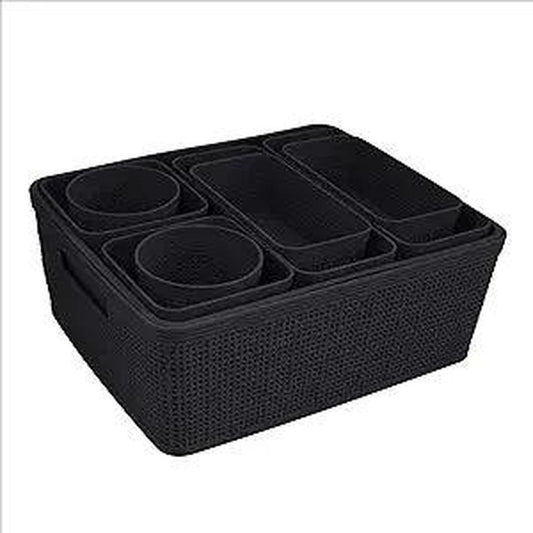 Simplify 10 Piece Organizing Set | Multiple Size Bins | Storage Baskets | Black