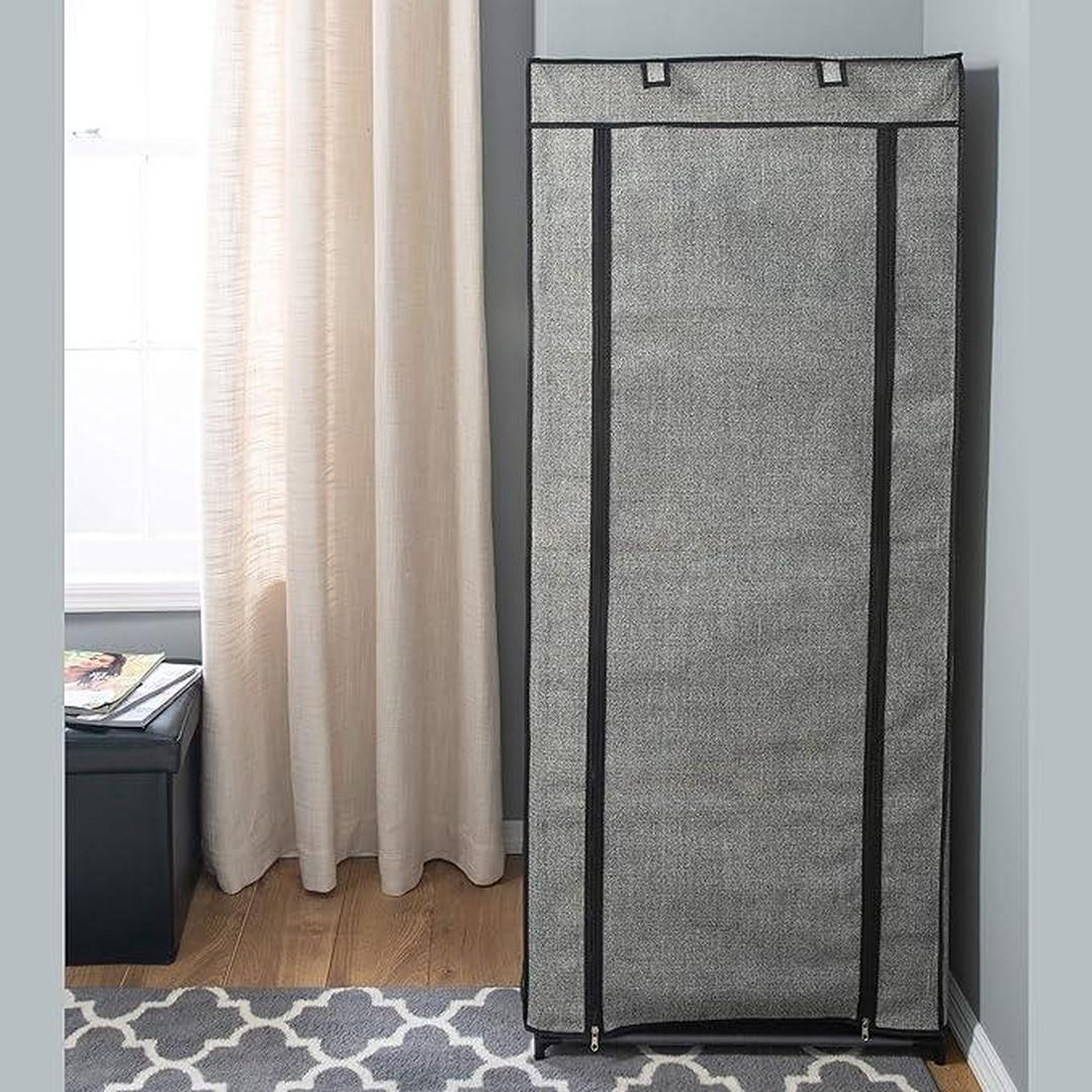 Simplify 8 Tier Shoe Storage Closet Organizer Rack with Cover - Thumbnail 2