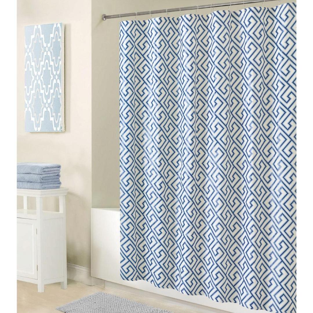 Bath Bliss Shower Curtain in Blue Key Design