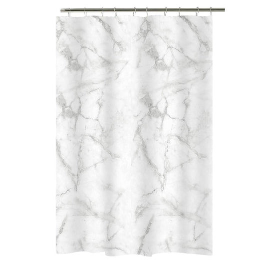 Bath Bliss White Marble Design PE and EVA Shower Curtain, 70" x 72"