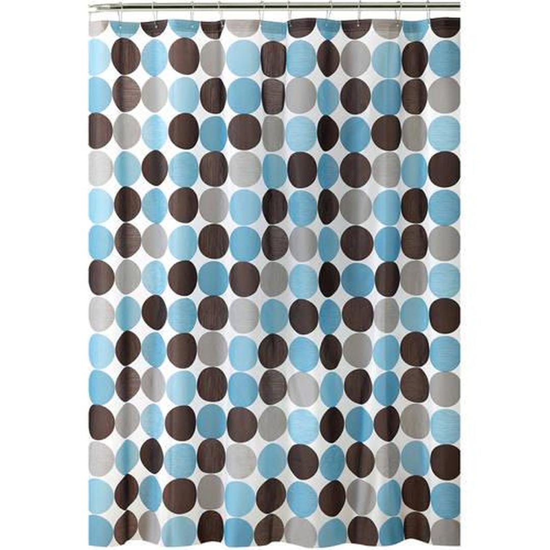 Bath Bliss Circles Design Shower Curtain in Blue & Grey