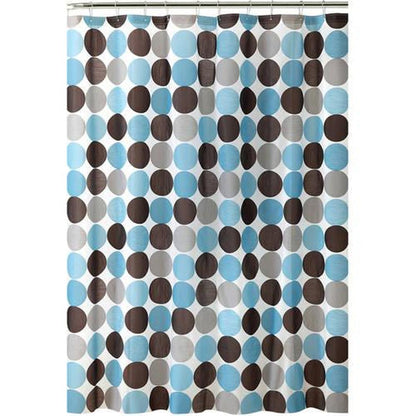 Bath Bliss Circles Design Shower Curtain in Blue & Grey