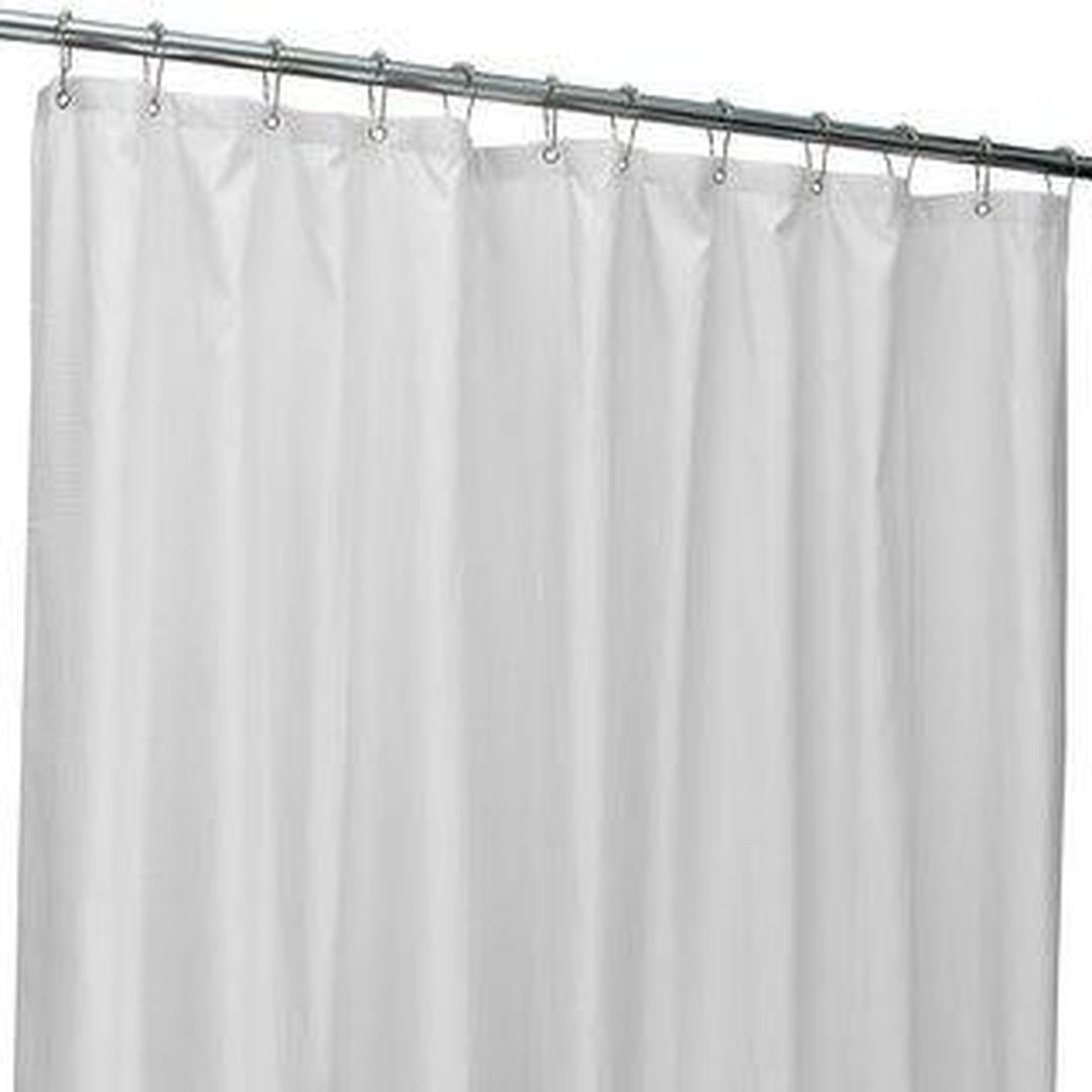 Bath Bliss Microfiber Soft Touch Dash Design Shower Curtain Liner in White