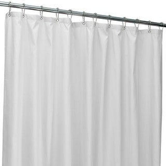 Bath Bliss Microfiber Soft Touch Dash Design Shower Curtain Liner in White