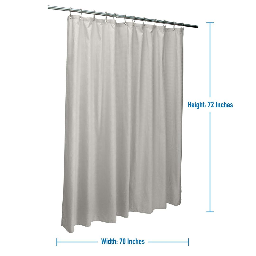 Bath Bliss Microfiber Soft Touch Dash Design Shower Curtain Liner in White