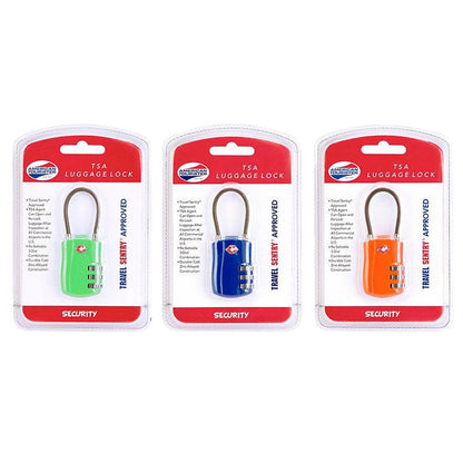 TSA-Approved Luggage Locks - 4 Digit Combination Steel Padlocks - Ideal for Suitcases & Baggage - Blue, Orange, Green