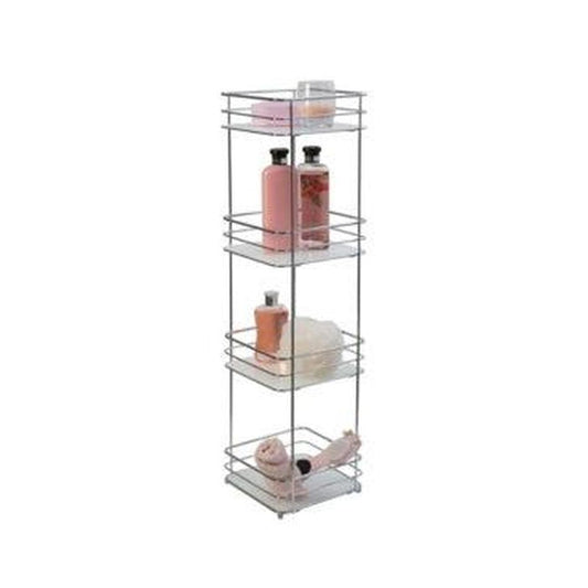 ELLE Home Limoges Collection 4-Tier Spa Shower Caddy, Chrome