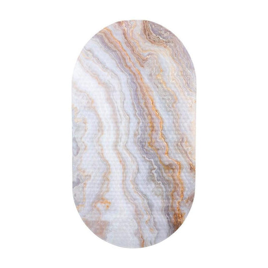 Elle Decor Oval Bubble Bath Mat in Agate Print