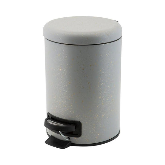 Elle Home Speckled Design 3 Liter Iron Step Pedal Garbage Can - Grey