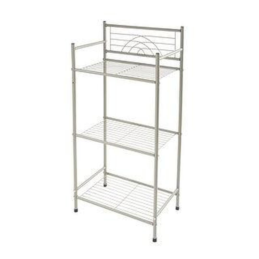 Bath Bliss 3 Tiered Bathroom Storage Rack in Satin Nickel