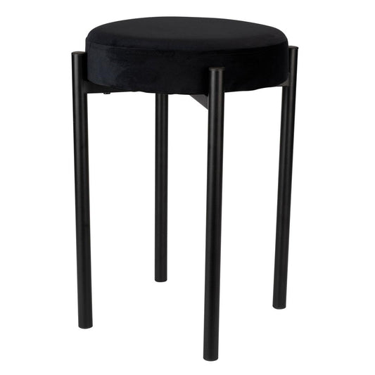 Home Details Velour Vanity Stool - Black