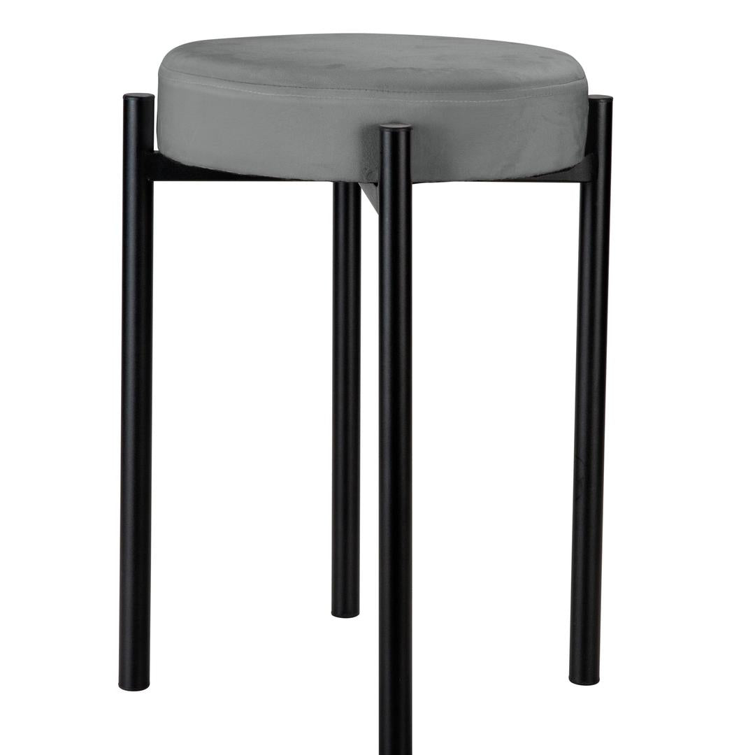 Home Details Velour Vanity Stool - Grey