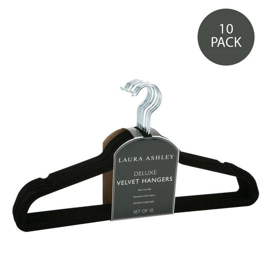 BLACK DELUXE VELVET HANGERS 10PK