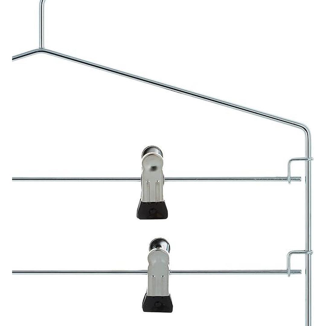 Organize It All 4 Tier Swing Arm Slack Rack Hanger, Closet Organizer for Pants, Scarves, Skirts, Chrome, 16.00 x 18.25 x 0.01