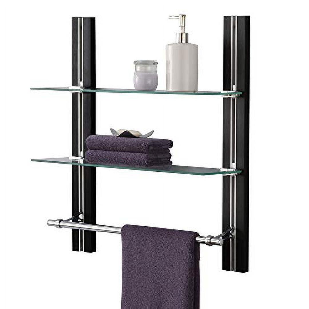 Organize It All Deluxe Tempered Glass Shelf with Towel Bar