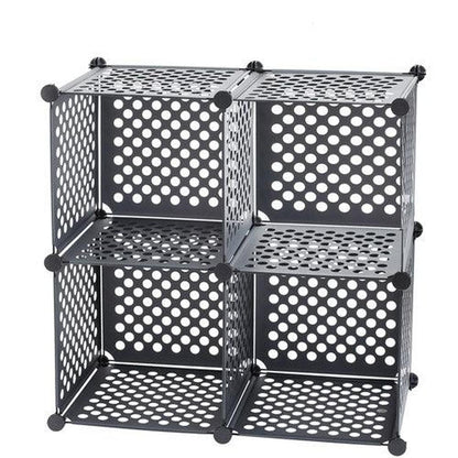 Organize It All Set of 4 Stacking Cubes, Dimensions: 30.2 x 30.2 x 14.8 inches, Stackable Cubes, Great for Any Room, Home Organization, Black