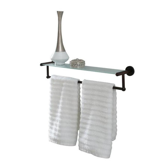 Organize It All Glass Shelf and Towel Bar in Orb and Black